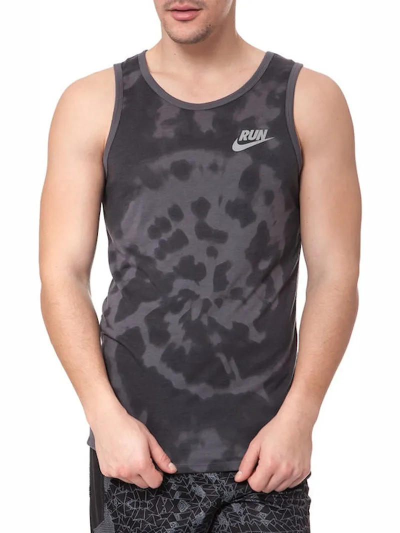 Nike Men's Run Printed Tie Dye Tank Black-2